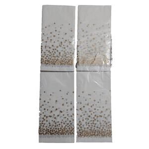 Prestee 4 Pcs White/Rose Gold Dots Tablecloths 108" × 54" #5W